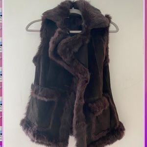 Brown Fur Vest, Small
